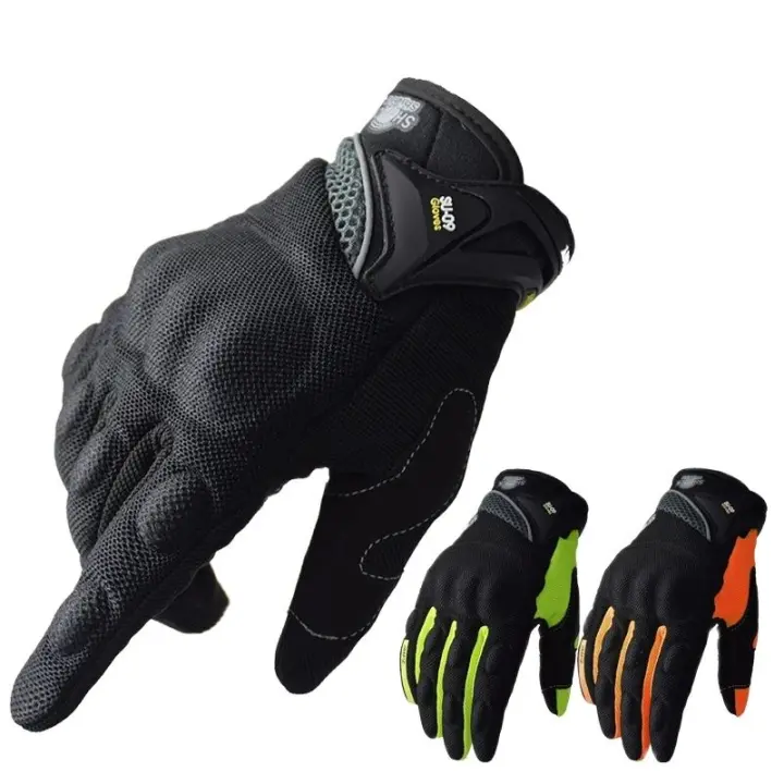 Guantes de Carreras SUOMY de Tamaño Grande XXL Negros con Decoración Elegante Antideslizantes y Transpirables para Moto Cierre de Pulgar Lavables en Agua - 1