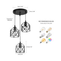 Lámparas de Techo Retro Vintage con Cable Orientable E27, Lámpara de Techo utilizada en Cocina, Comedor, Pasillo, Dormitorio, 120CM - details 1