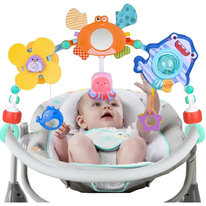 Arco de Juego para Cuna, Juguetes sensoriales de Cuna, Arco para Cochecito portátil de Actividad sensorial Plegable Aj - 1