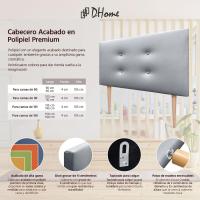 Cabecero de Polipiel o Tela Pro con 2 hileras de Botones y Patas Cabezal tapizado Cama Lujo (150x105cm con Patas (Camas 150/160), Tela Beige) - details 4