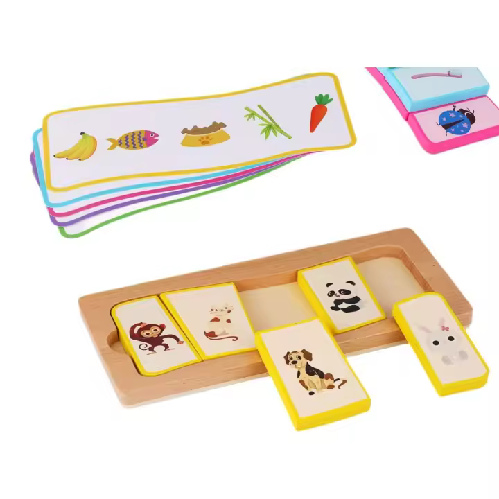 Rompecabezas de madera para niños pequeños, juguete educativo Montessori para preescolar, juego de Bingo a juego - 1