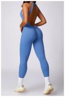 Ropa de yoga de una pieza con diseño de melocotón sin mangas, secado rápido, perfecta para pilates y fiess Fabricado en China - details 7