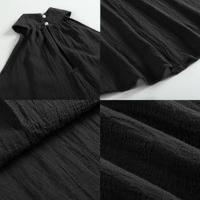 Vestido elegante para mujer, vestido corto de gasa sin mangas, top de cuello redondo, blusa, vestido casual. - details 6