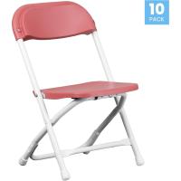 10 sillas Plegables de plástico para niños, Color borgoña, Juego de 10 - details 3