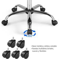 Silla Giratoria de Oficina Sillón de Trabajo con Respaldo Tapizado Asiento Sintético Altura Ajustable Negro - details 23