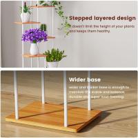 Estantería de Madera y Metal de 131cm Soporte para Múltiples Macetas Adecuado para Interior y Exterior Negro - details 22