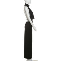 BUNO-Vestido con cuello Halter y huecos de gato extraño para mujer, vestido Sexy sin mangas con aberturas y cuello bajo, vestido ceñido largo coqueteo para banquete de medianoche - details 7