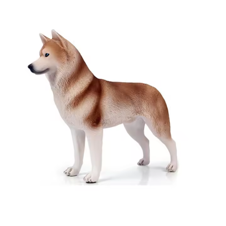 Figura de acción de Husky grande, juguete bonito de PVC, modelo de Husky Siberiano, perros realistas hechos a mano, adorno de escritorio, juguete educativo para niños - 1