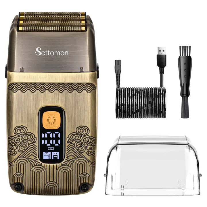 Máquina de Afeitar Rotativa Triple Cabeza Hatteker Barba Duradera, Eléctrica, Sin Cable, Aplicación para Barba - 1
