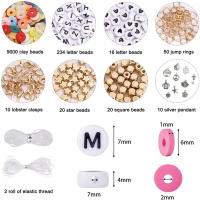 Juego de Abalorios de colores para ensartar, 9000 piezas con 234 letras, DIY, pulsera, bisutería - details 2