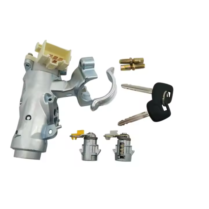 Cerradura de encendido con núcleo de cerradura de encendido, cerradura de barril de dirección + cerradura de puerta con juego de 2 llaves para Toyota Hilux 1997-2005 - 1