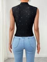 Nuevo Top Sin Mangas Brillante con Escote en V para Mujer, Top Sin Mangas Adornado con Lentejuelas - details 5