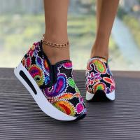 Zapatos de Media Pantorrilla para Mujer Zapatillas de Plataforma de Malla Bordada con Patrón Floral y Punta Redonda a la Moda para Primavera y Otoño Zapatos de Altura Aumentada - details 5