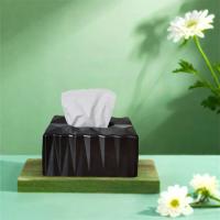 Caja de pañuelos minimalista duradera, caja de pañuelos de plástico impermeable, contenedor de pañuelos blanco y negro a prueba de polvo para dormitorio - details 5