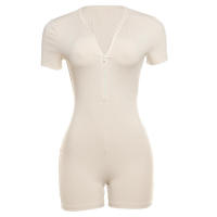 BUNO-Mono de manga corta para mujer con cremallera y cremallera elástica, ropa informal de calle sencilla - details 15