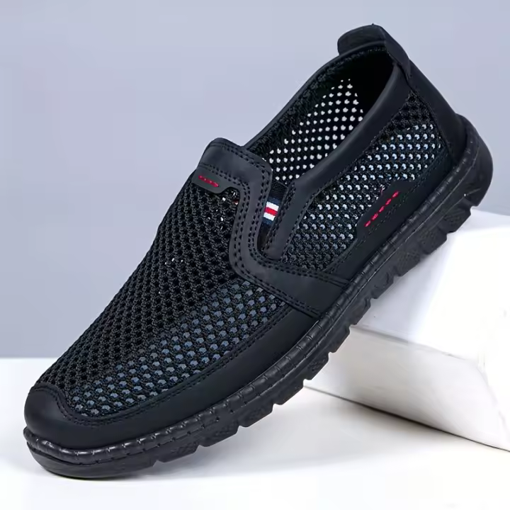 Zapatos casuales sin cordones para hombre, antideslizantes, transpirables, para todas las estaciones, caminar al aire libre, acampar, pescar, todas las estaciones, cómodos y duraderos - 1