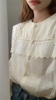 Blusa de verano para mujer, camisa de primavera, blusa para mujer, Blusas largas de gasa, informales, elegantes, Vintage, de manga larga, holgada de gran tamaño, blanca - details 40