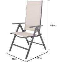 Silla plegable de aluminio Korfu, 67 x 59 x 113 cm, Carbón - details 74