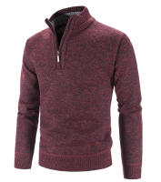 Suéter grueso de lana para hombre, Jersey cálido de cuello alto con media cremallera, suéteres de lana de punto delgados para Primavera, Invierno - details 8