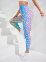 Leggings deportivos de cintura alta de punto elástico sin costuras para mujer, realce de cadera, delgados, adecuados para yoga, gimnasio y entrenamiento, - details 2