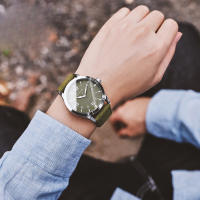 Retro cuero genuino automático reloj mecánico tendencia casual negocio reloj de pulsera - details 1