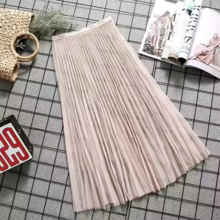 Falda de malla de encaje perspectiva de mujer, minifalda de tul blanco y negro, banda elástica de cintura alta - 1