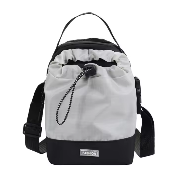 Bolso de hombro con cordón de nailon, bolso ligero con correa ajustable para teléfono, bolso de cubo de estilo coreano de gran capacidad para viaje - 1