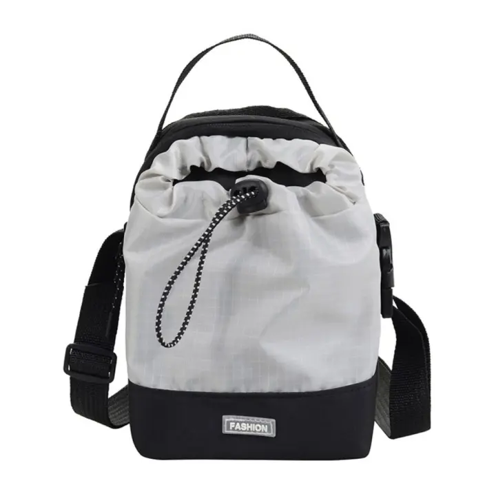 Bolso de hombro con cordón de nailon, bolso ligero con correa ajustable para teléfono, bolso de cubo de estilo coreano de gran capacidad para viaje - 1