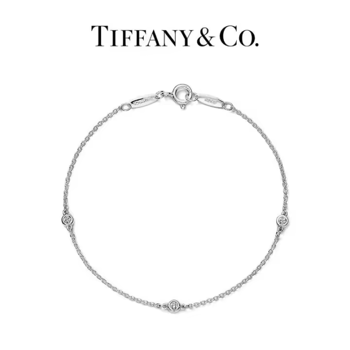 ΤΙΦΑΝΗ ™ Elsa Pérez ®   Por el metro ®   Pulsera En Oro De 18k Con Tres Diamantes Brillantes Redondos - 1