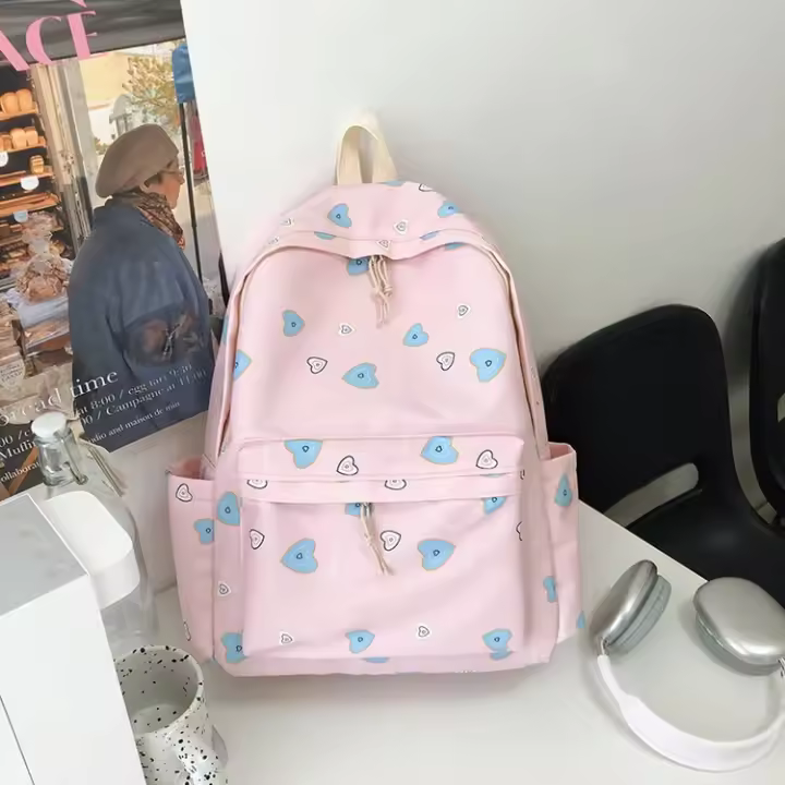 Impresión, dibujos animados, lindo, mochila, tendencia, mochila escolar, niña, niña suave, mochila, Harajuku - 1