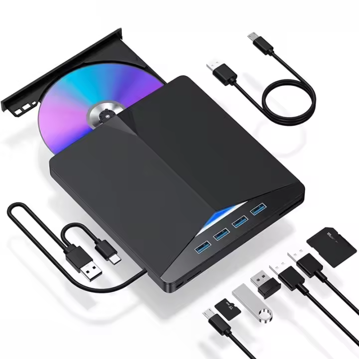 Lector Y Grabador De DVD USB 3.0 Tipo C 7-en-1 Para Portátil Y PC Externo Con Tray Type Compatible Con CD DVD RW DVD-RAM Hasta 8x - 1