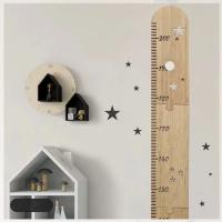 Escala de Crecimiento Nórdica de Madera para Niños 5 Hojas Medidor de Altura para Decoración de Habitación - details 0