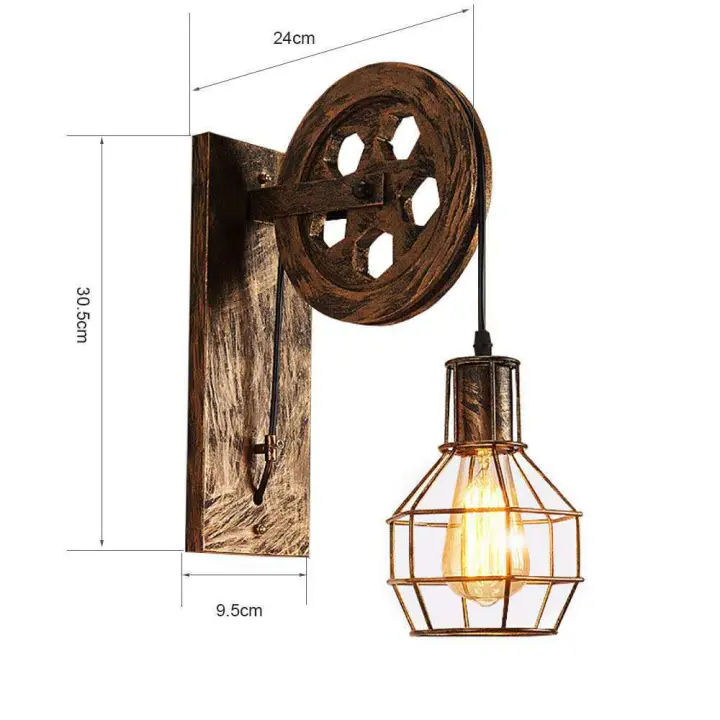 Lámpara de Pared de Loft Vintage Base E27 Material de Iluminación y Decoración - 1
