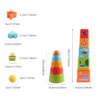 14Pc Baby Stacking Cups Toys Children Building Blocks Educational Toy Color Recognition Shape Matching for Babies over 18 Months - details 2