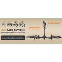 MEEVIZ con cerradura, 2 autos SUV RV Camper Truck Trailer, enganche para neumáticos gordos, bicicletas de montaña, bicicletas eléctricas y EMTB, bicicleta con capacidad de 180 libras - details 1