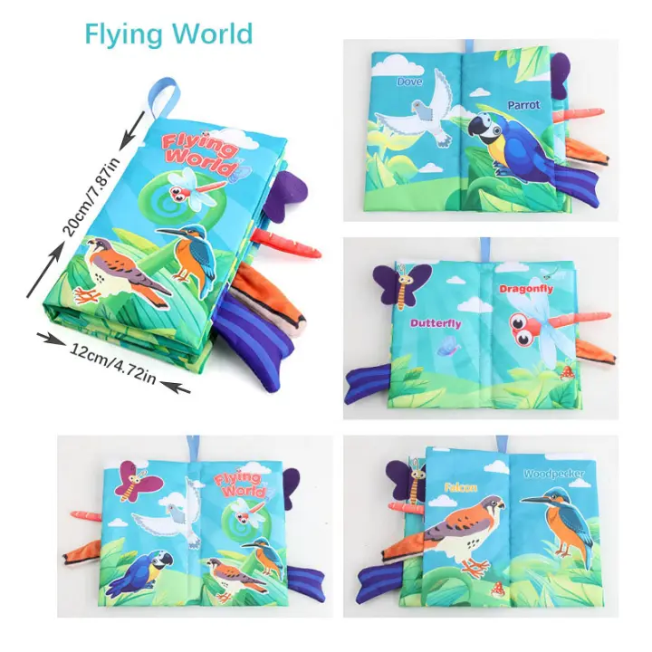 Libro de Pañales para Bebés Nuevo Juguetes Educativos de Dibujos Animados con Colas de Animales para Niños de 12 a 72 Meses Entrenamiento Visual y Auditivo Reconocimiento de Colores Material de Tela - 1