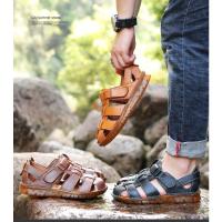 Sandalias Hombre Piel Negra Verano Cierre Velcro - details 14