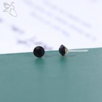 ZS-pendientes redondos de colores para hombre y mujer, aretes de resina antialérgicos, CZ, lote de 3/4/5/6MM, 10-20 pares - details 5