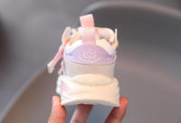 Zapatos deportivos casuales de cuero para niños y niñas, zapatillas de deporte de malla, transpirables, suela suave - details 4