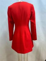 Elegante Vestido Mini de Doble Arco Manga Larga Cintura Alta Para Mujeres Moda de Otoño-Invierno - details 3
