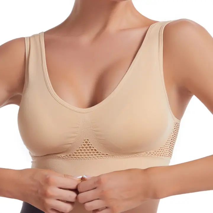 Sujetador deportivo para mujer, talla extra grande hasta 6XL, algodón transpirable, a prueba de golpes, para gimnasio, correr, yoga. - 1