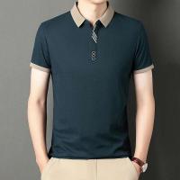 Polo de manga corta de moda de color sólido para hombre, top cómodo informal de verano para negocios - details 10