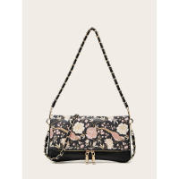 Bolso bandolera cuadrado pequeño con cadena y bordado estilo chino de diseño de nicho nuevo para mujer 2025 - details 5