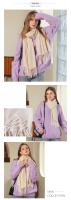 Bufanda de color liso Bufanda nueva a rayas claras onduladas Bufanda monocromática de longitud media para mujer - details 6