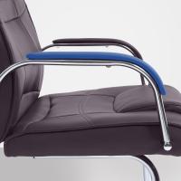 Silla Cantiléver Attila Tapizada En Cuero Sintético y con Base De Metal I Silla Conferencia con Reposabrazos, Color:marrón - details 6