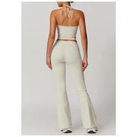 Top deportivo tipo halter sin mangas, ajustado, top corto de yoga para mujer, top de yoga sin espalda con sujetador incorporado y ajuste ceñido. - details 16