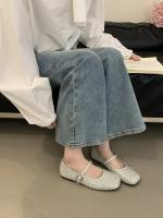 Xiaoxiangfeng remache Mary Jane zapatos nueva cabeza cuadrada boca poco profunda solo zapatos de fondo plano cinturón de una palabra zapatos pequeños de cuero - details 5