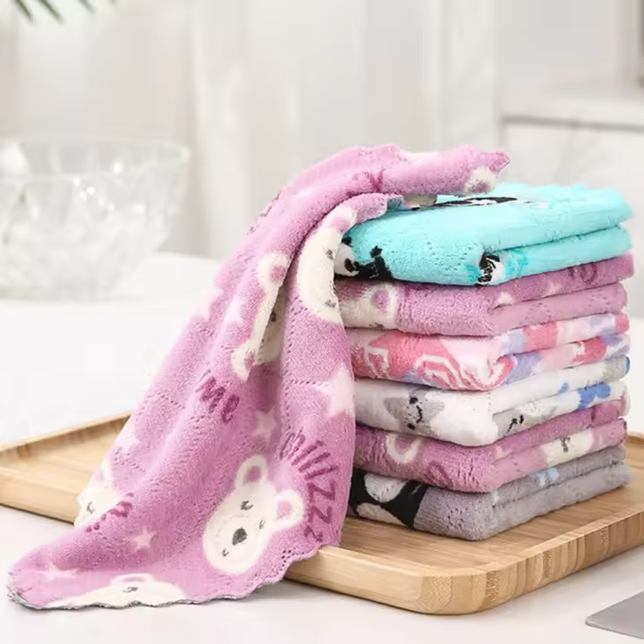 Suministros de cocina de terciopelo, paño de limpieza de microfibra para pañuelo de baño, trapos para platos, toallas de mano, toallas de cocina, paños de cocina - 1