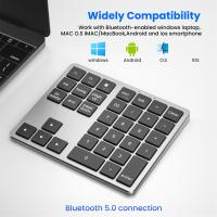 Teclado numérico inalámbrico ultradelgado con Bluetooth, 2,4G, recargable por USB, para IOS y Android, color negro - details 3