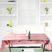 Mantel impermeable de aluminio con purpurina para fiesta, cubierta de mesa Rectangular de oro rosa, mantel de cumpleaños y boda - details 3